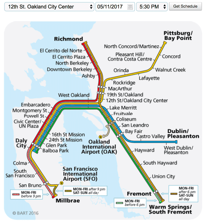 Сан-Франциско метросының картасы